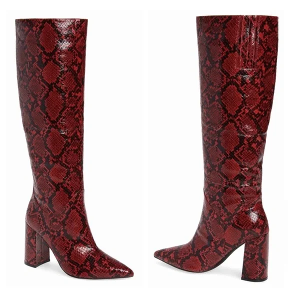 Jeffrey Campbell Snake Embossed Tall Boot - Picture 1 of 2